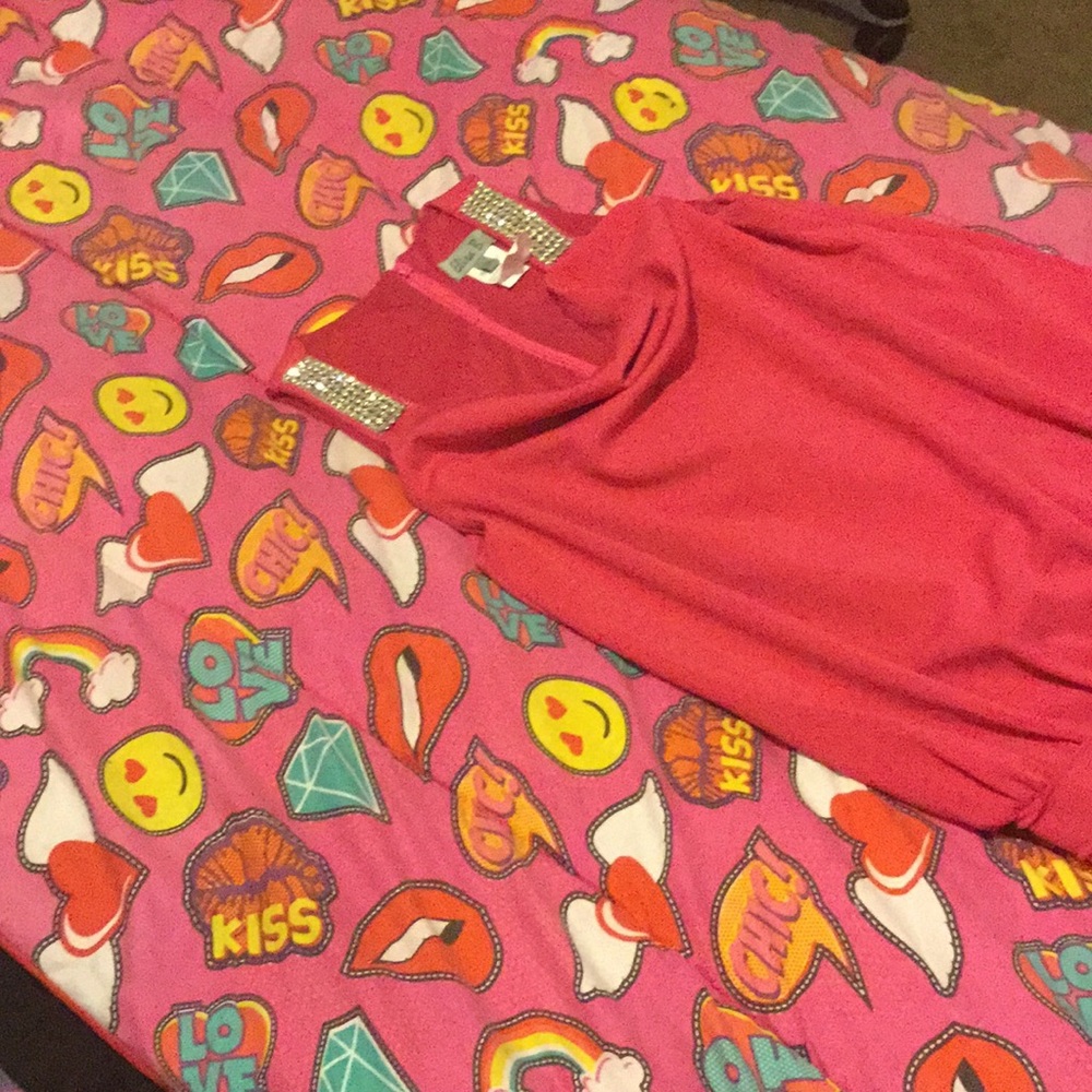 ElisaB size 12 pink bling 80s dress